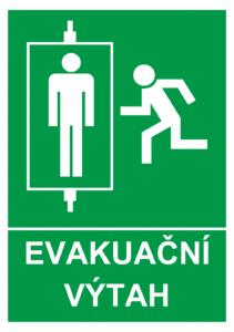 Evakuační výtah Piktogram evakuačního výtahu.